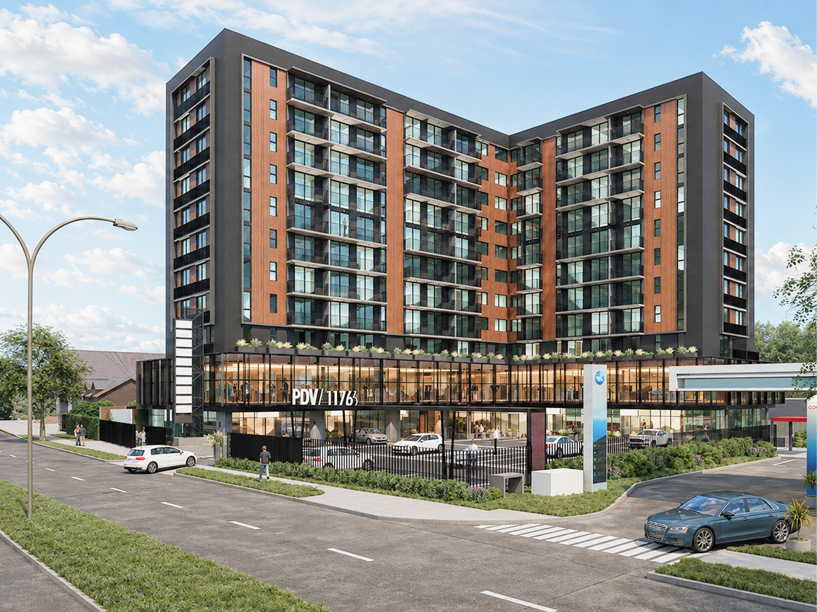 Render del edificio PDV 1176